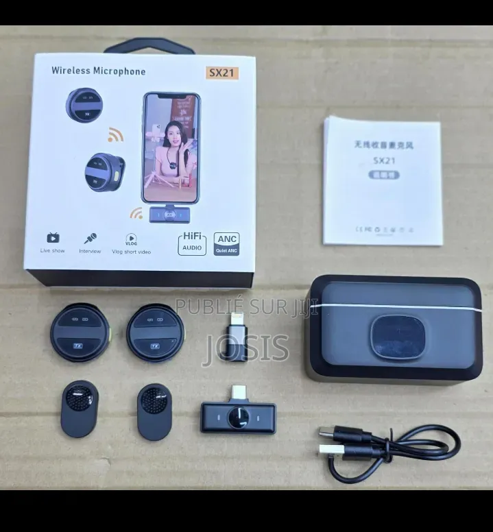 Microphones Cravate Sans Fil Double Canal (Modèle SX21),