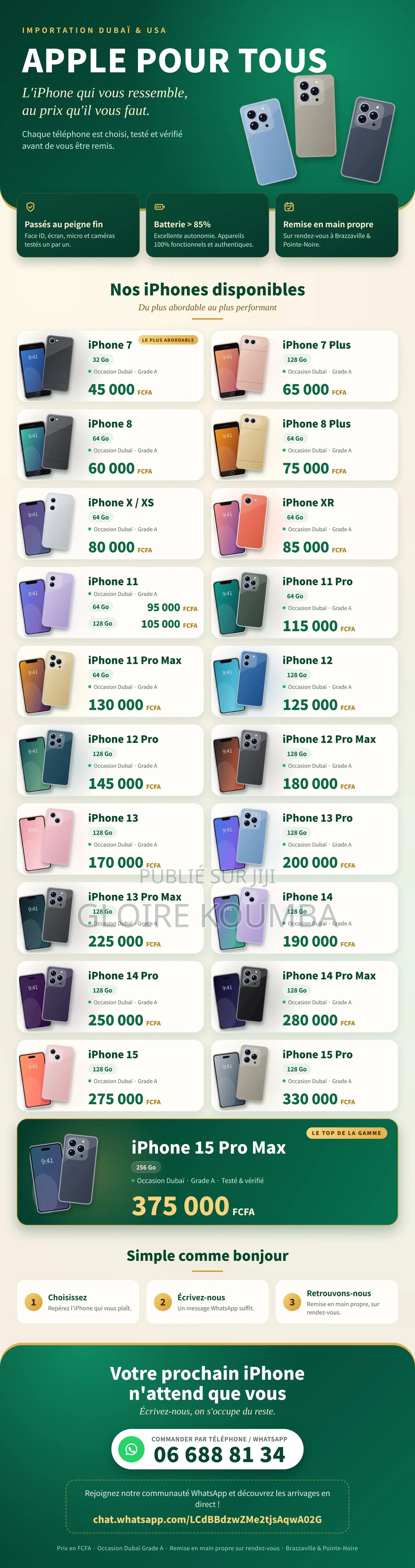 Nouveau Apple iPhone 11 64 GB Argenté