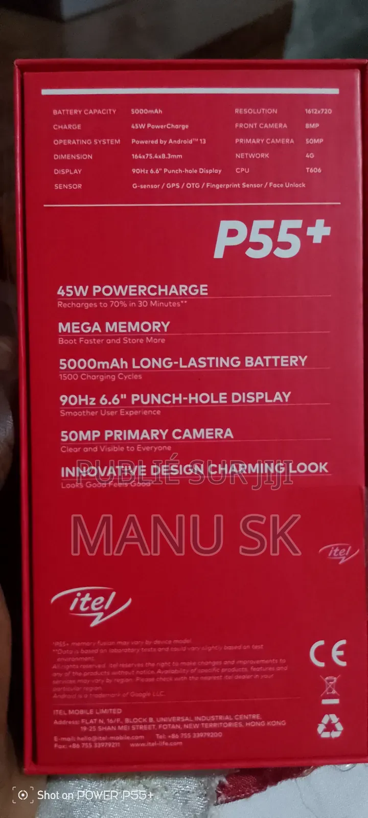 New Itel P55 Plus 256 GB Gris