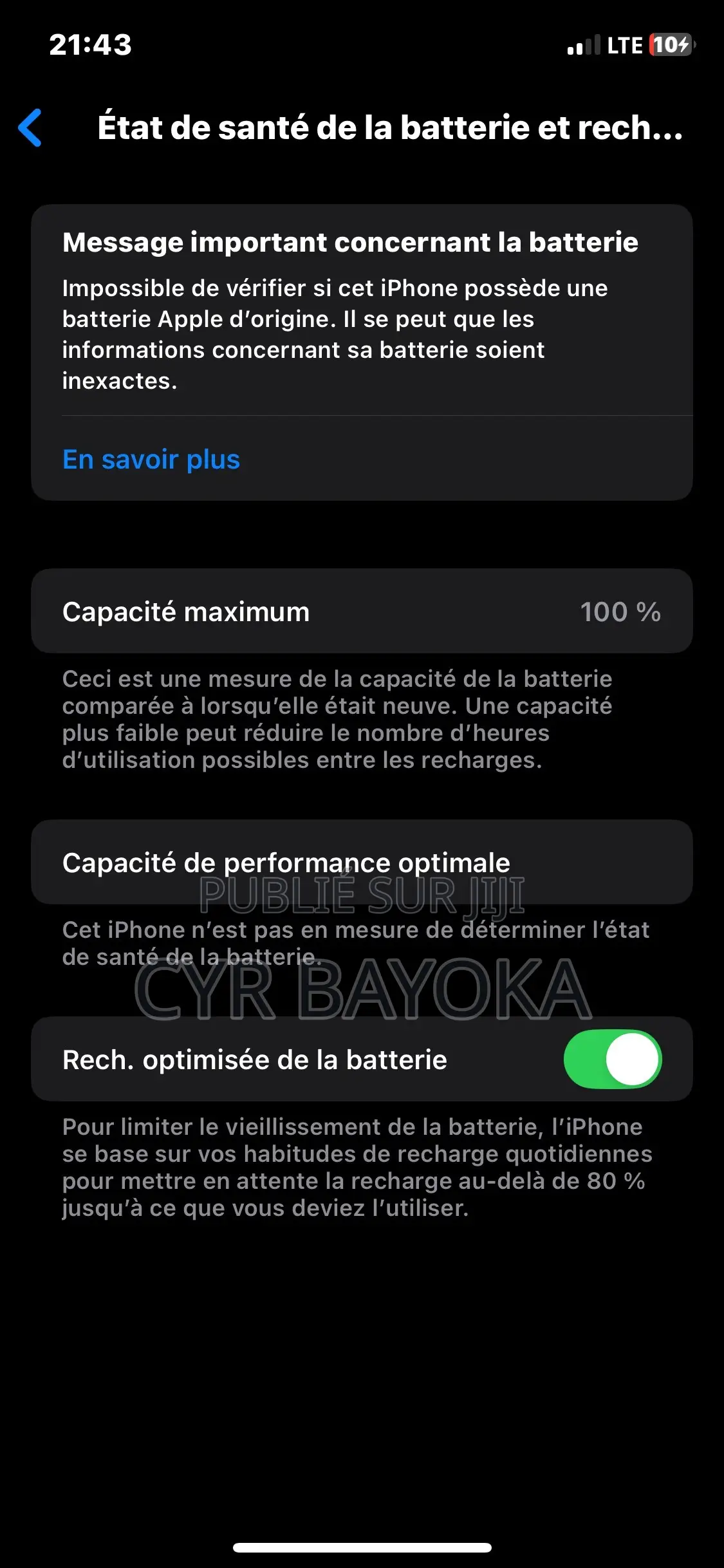 Apple iPhone XS 256 GB Noir
