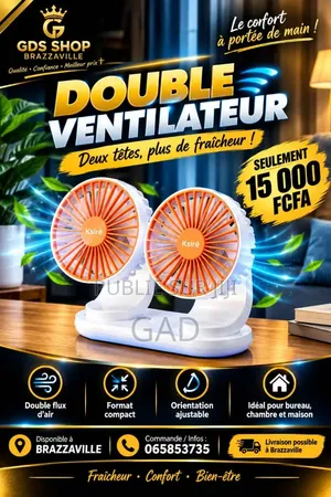 Ventilateur Rechargeable Double Tête