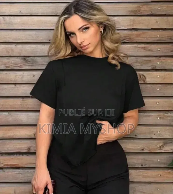 T-Shirt Beige Et Noir Lourd