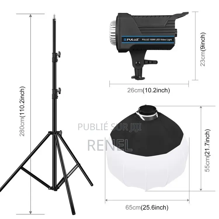 Led 120w+box+trépied Solide