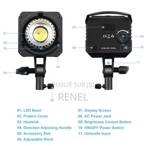 Led 120w+box+trépied Solide