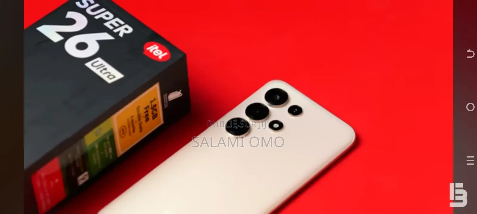 Nouveau Itel S26 Ultra 256 GB Doré