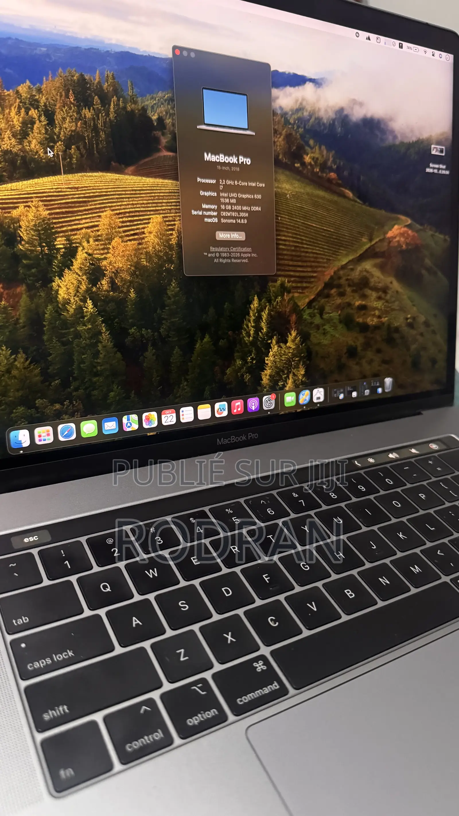Ordinateur portable Apple MacBook 2018 16GB Intel Core i7 SSD 256GB