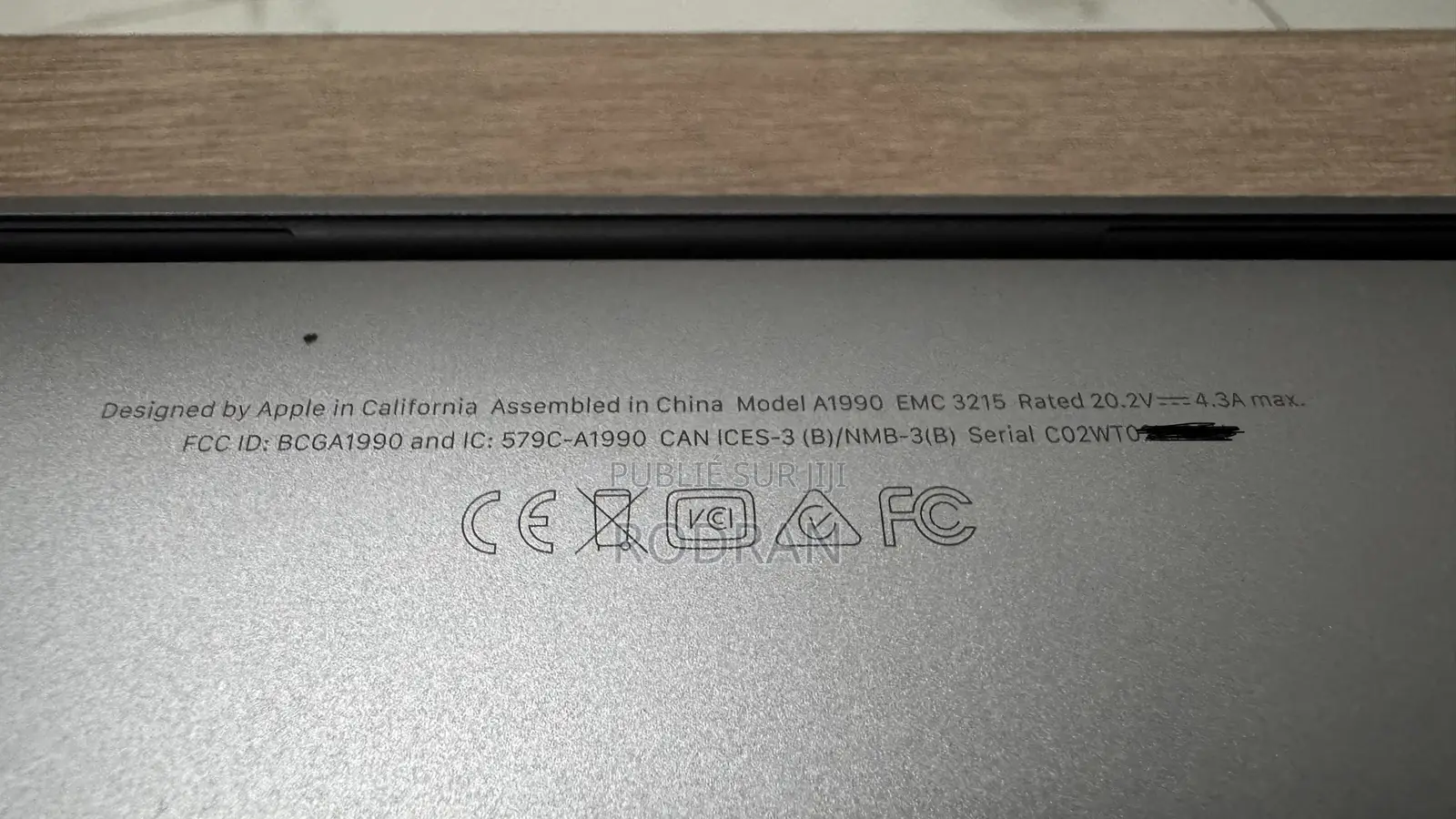 Ordinateur portable Apple MacBook 2018 16GB Intel Core i7 SSD 256GB