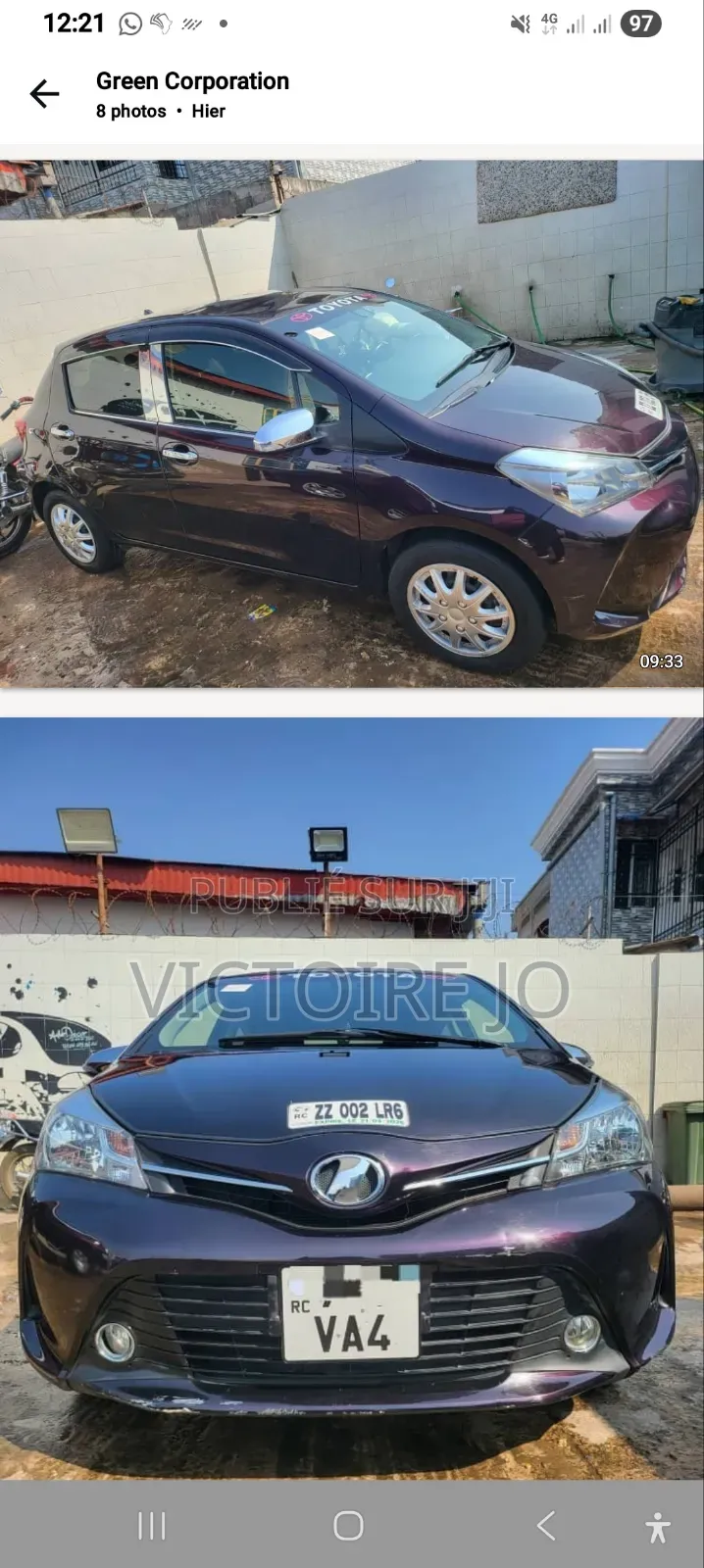 Toyota Vitz 2016 Violet