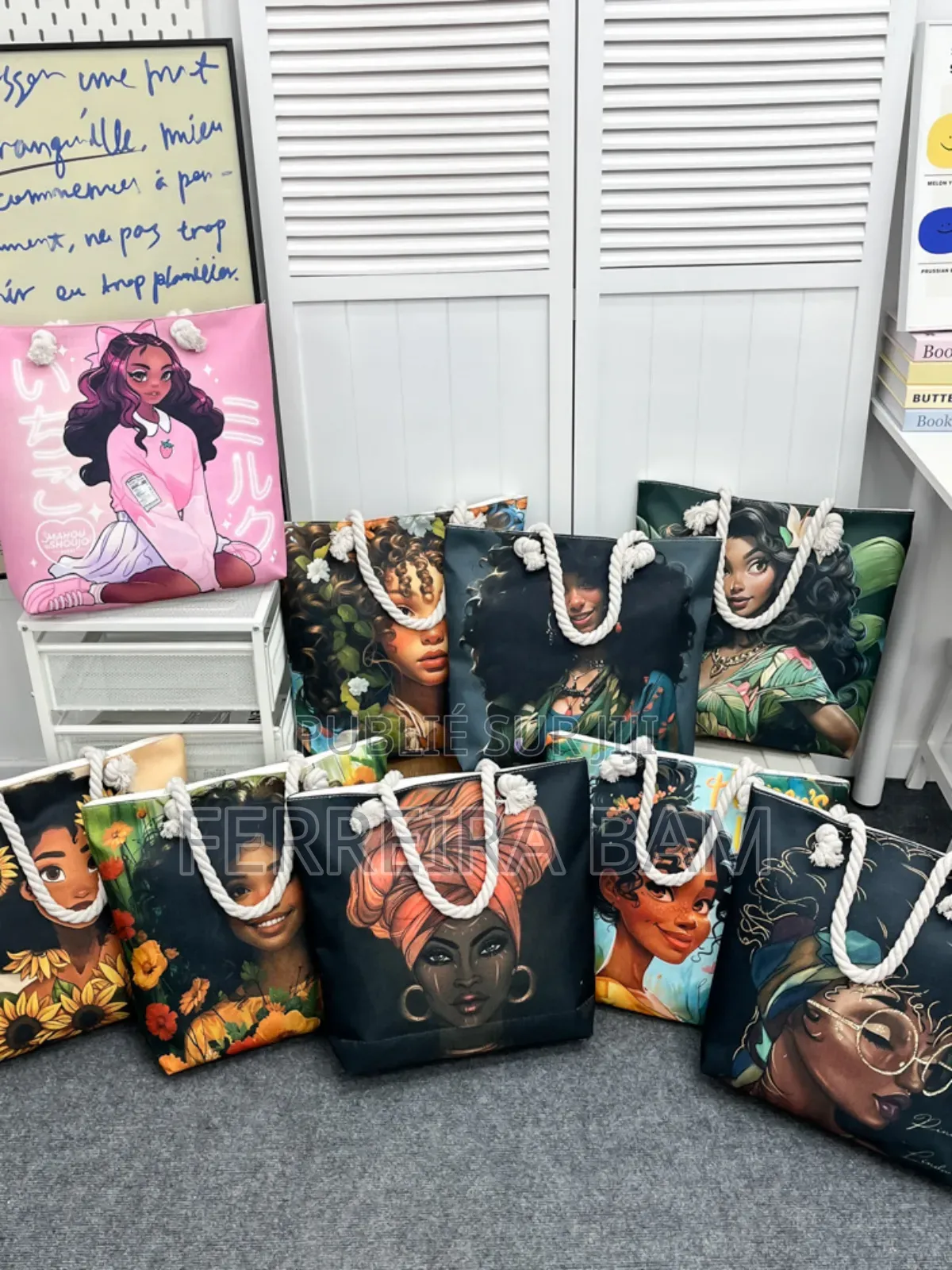 Sac en Toile De Coton Multicolore Personnalisé