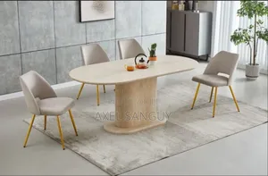 Salon en Cuir Et Table À Manger