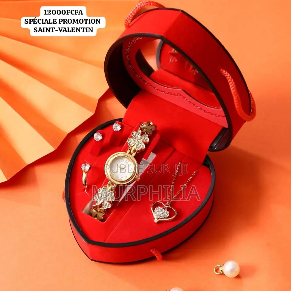 Je Coffret Cadeau Femme : Montre + Collier + Bague + Boucles
