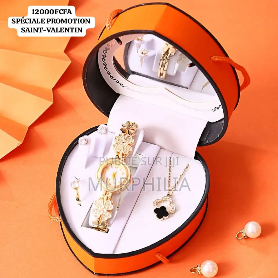 Je Coffret Cadeau Femme : Montre + Collier + Bague + Boucles