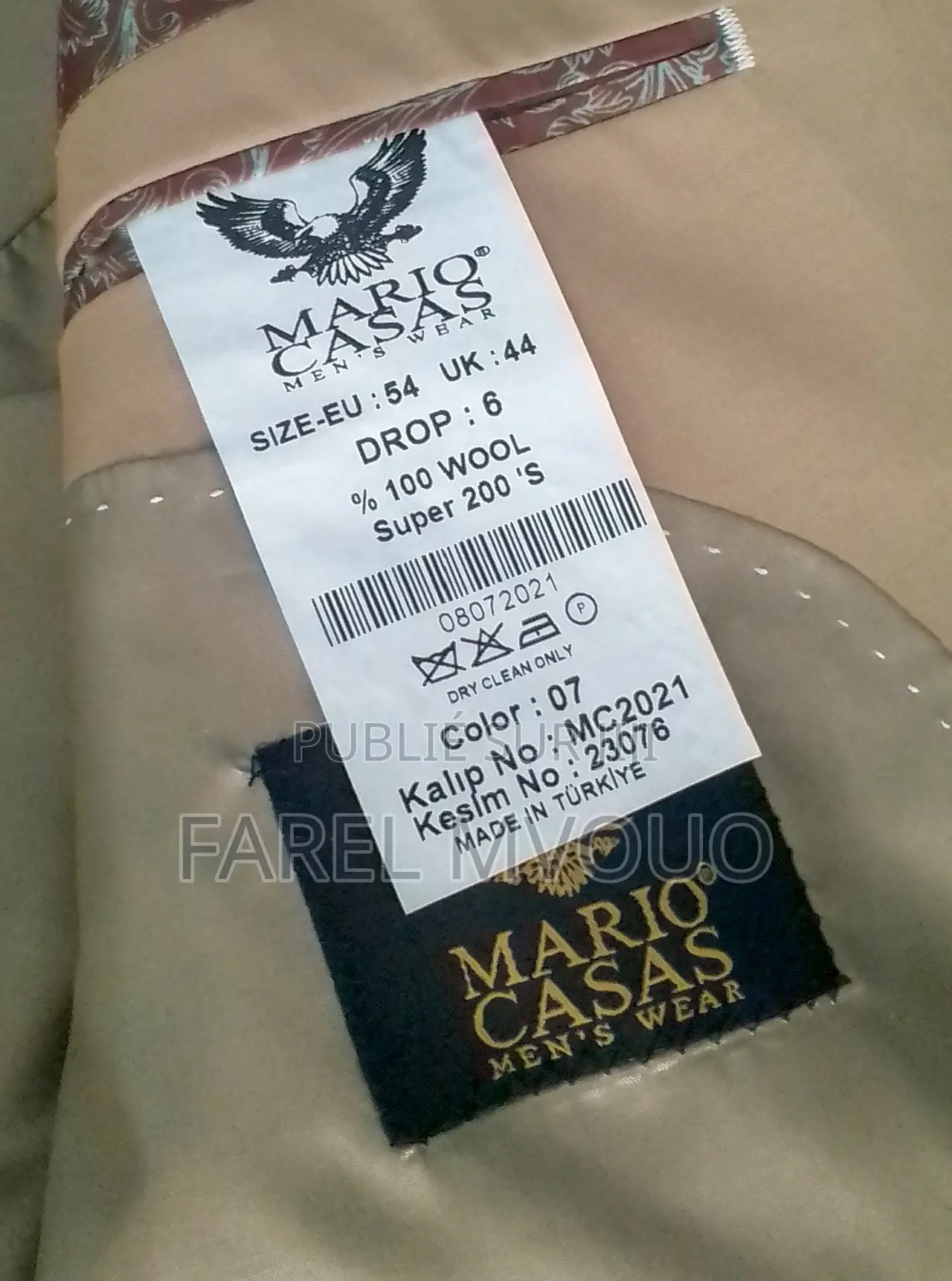 Costume Homme - Mario Casas - Taille 54