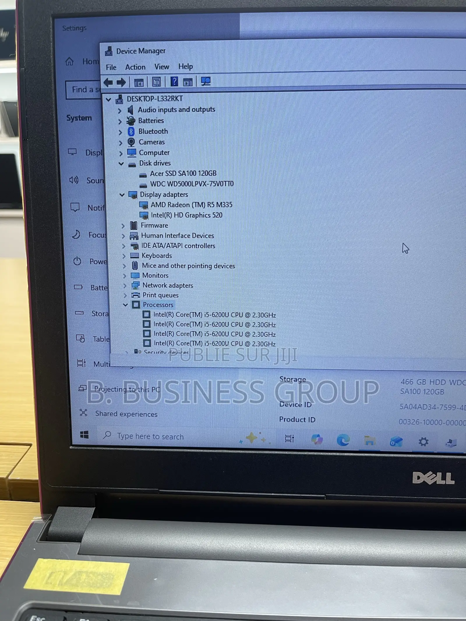 Ordinateur Portable Dell Inspiron 5559 8GB Intel Core I5 SSD 500GB