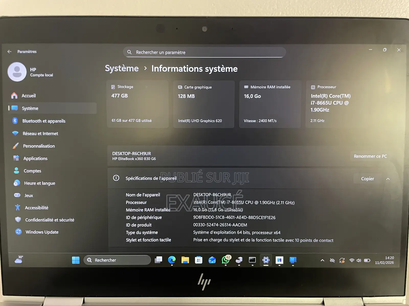 HP EliteBook x360 830 G6 16GB Intel Core 7 SSD 512GB