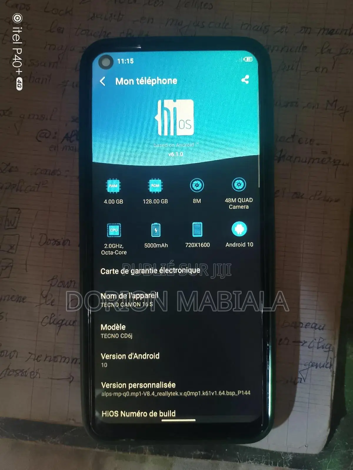 Tecno Camon 16S 128 GB Bleu