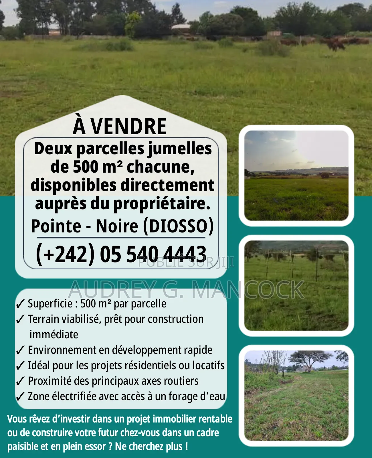 À Vendre – Diosso (Pointe-noire)