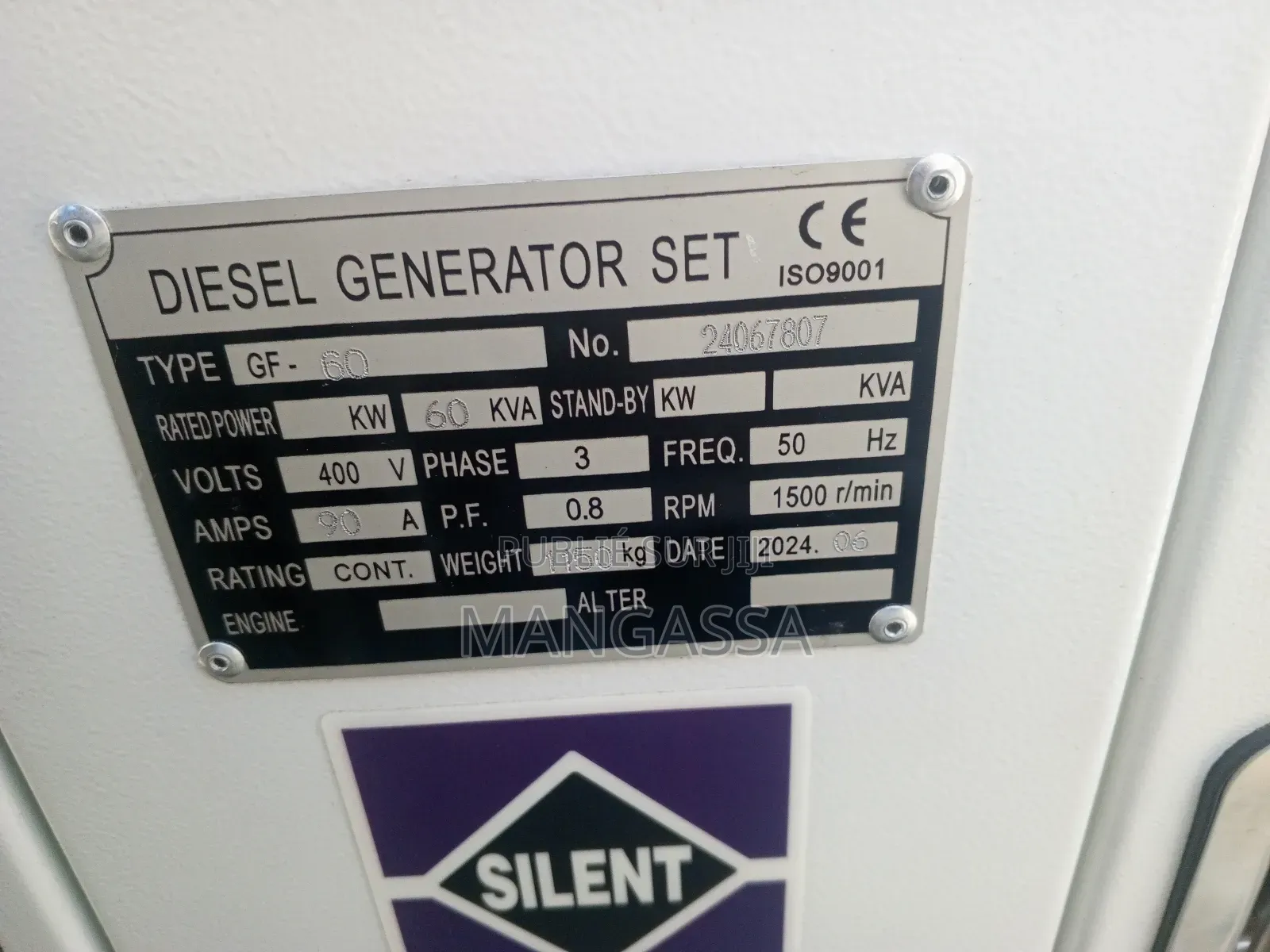 Groupe Électrogène Perkins 60kva