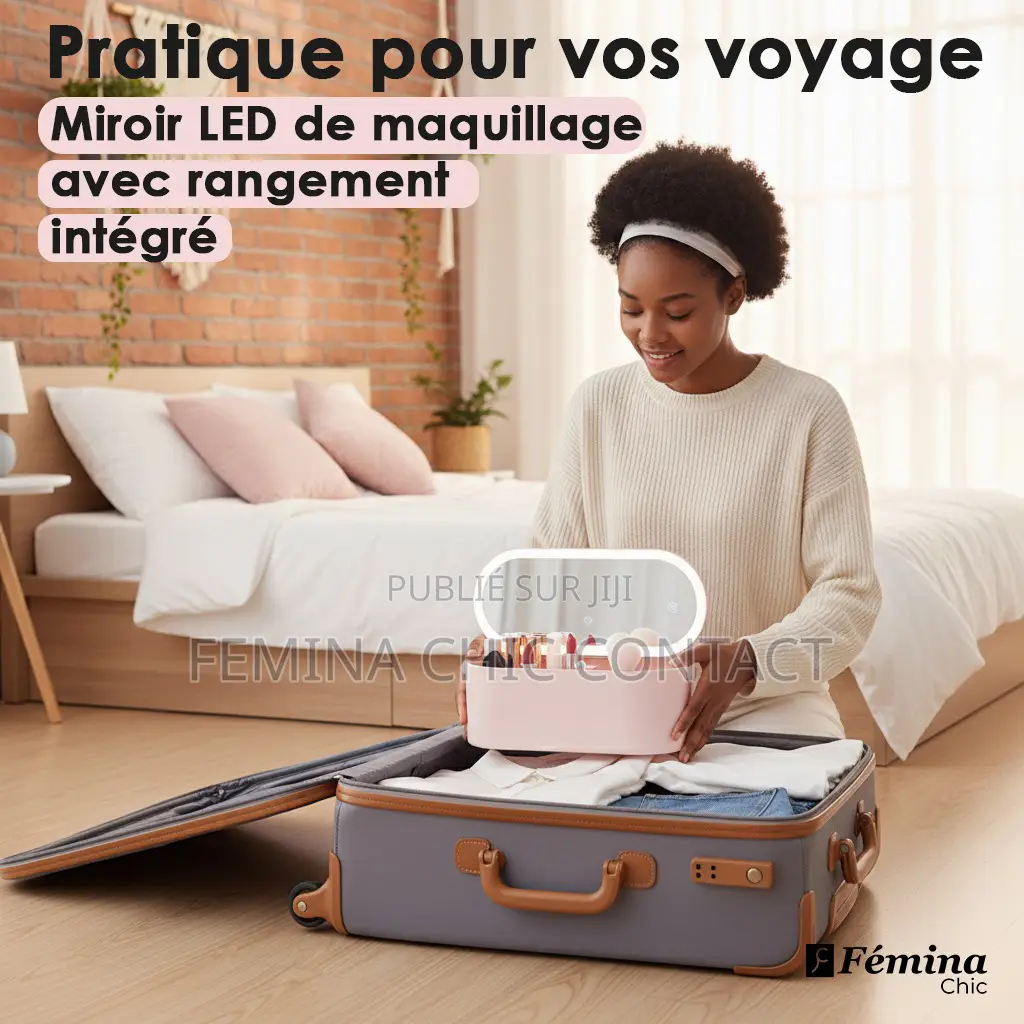 Miroir Led De Maquillage Avec Rangement Intégré