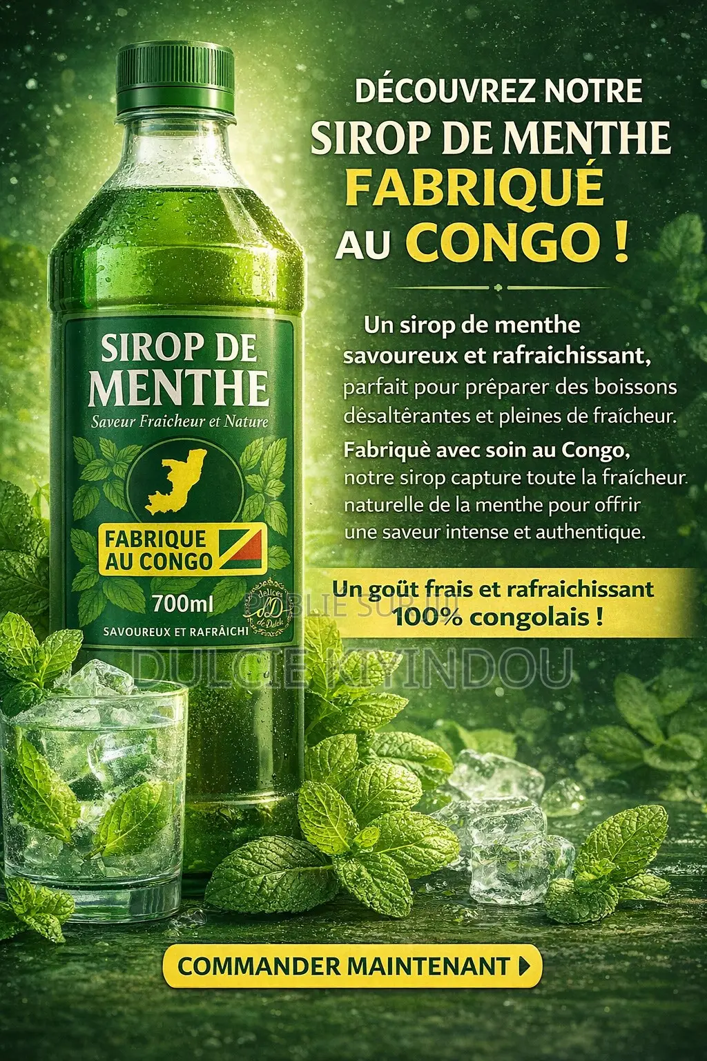 Sirop De Manuguette (Tondolo) Sirop De Gingembre Sirop De Menthe Sirop