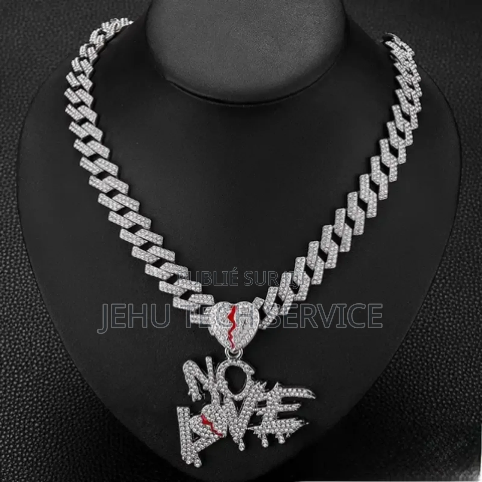 ‎Collier Ice No Love Avec Pendentif Cœur Brisé – Style Hip-Hop ‎