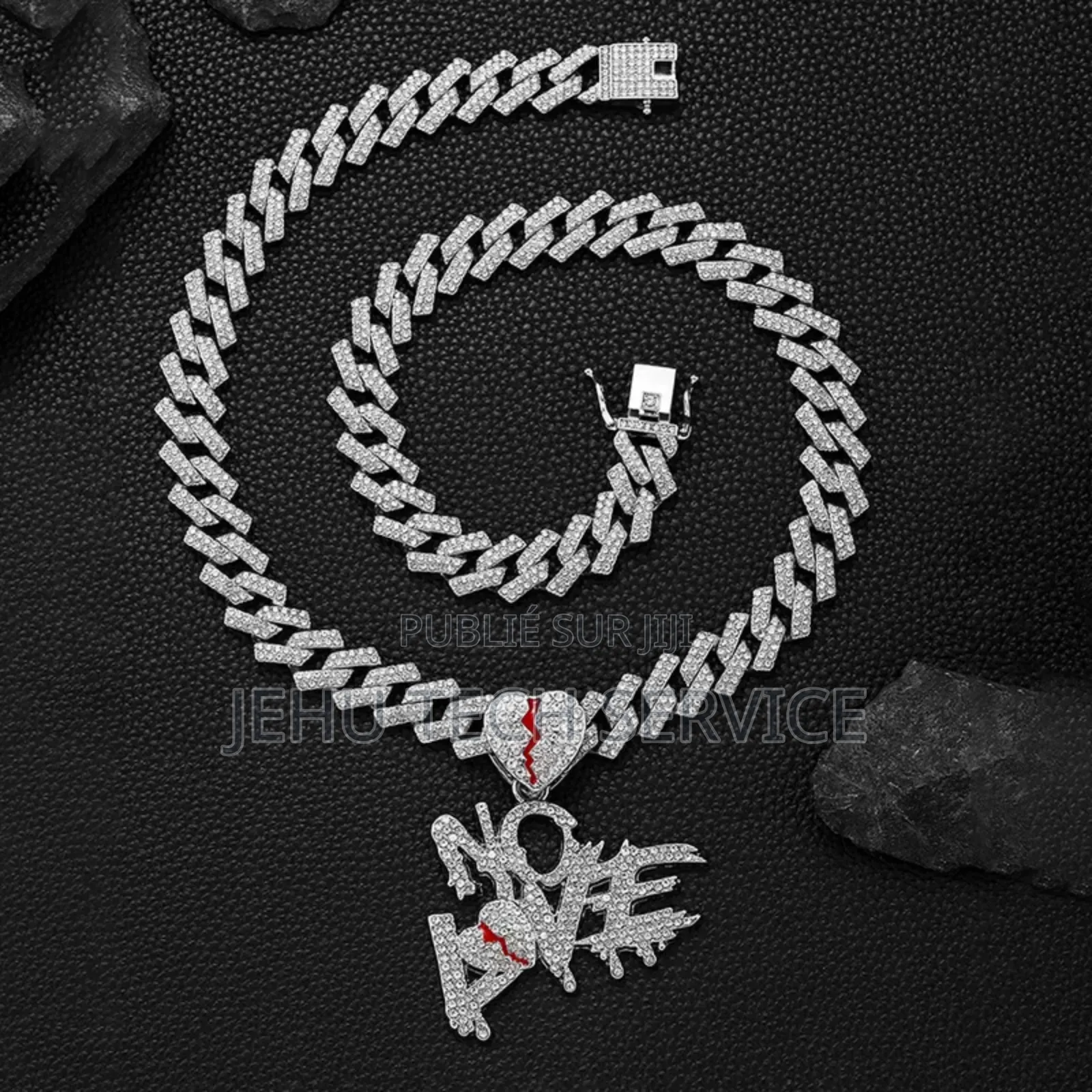 ‎Collier Ice No Love Avec Pendentif Cœur Brisé – Style Hip-Hop ‎