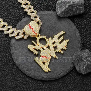 ‎Collier Ice No Love Avec Pendentif Cœur Brisé – Style Hip-Hop ‎