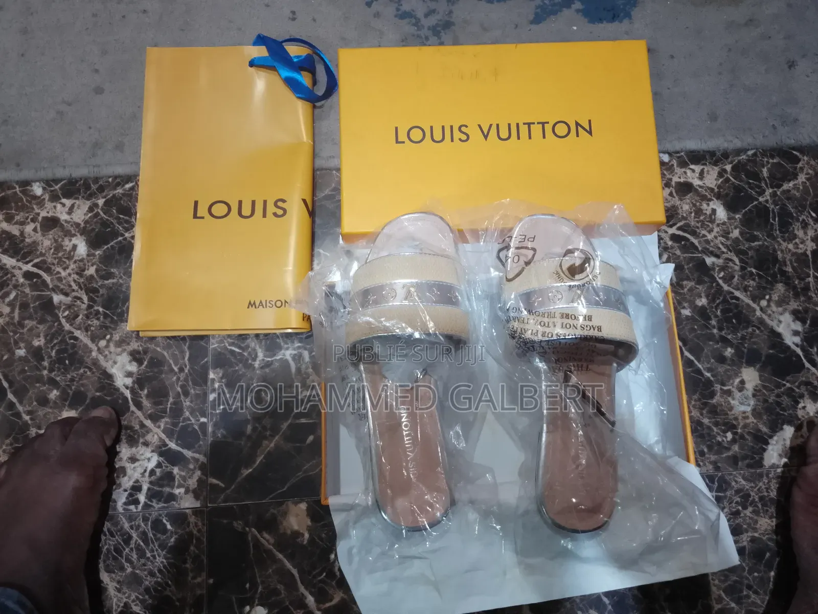 Sandale Louis Vuitton Neuves- Beige Et Argent
