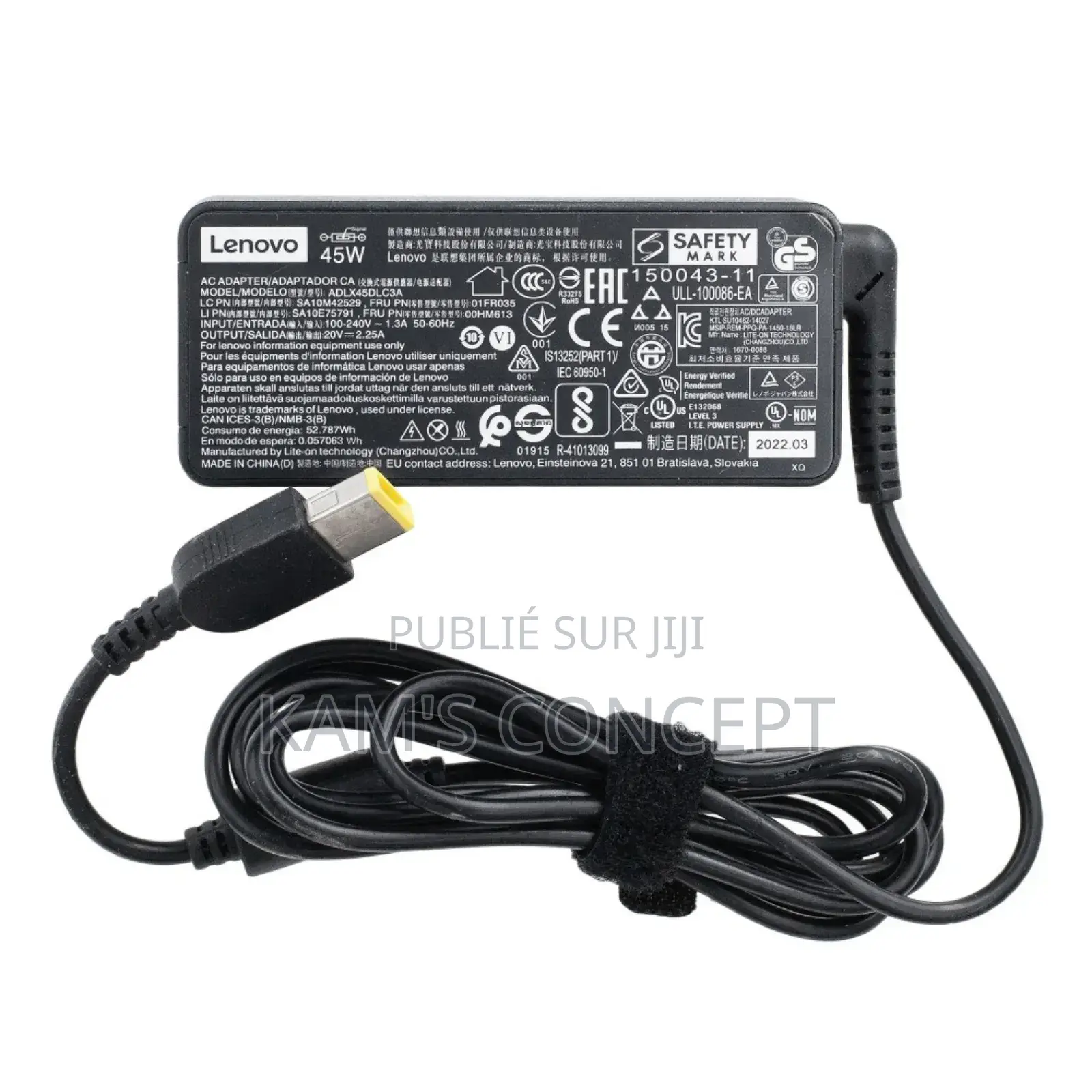 Chargeur Pc Lenovo Adlx65nlc3a D'origine.