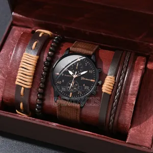 Ensemble De Montre + Bracelet Pour Homme.