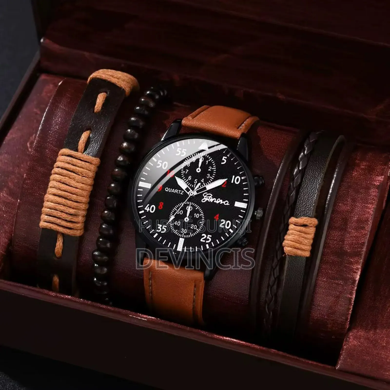 Ensemble De Montre + Bracelet Pour Homme.