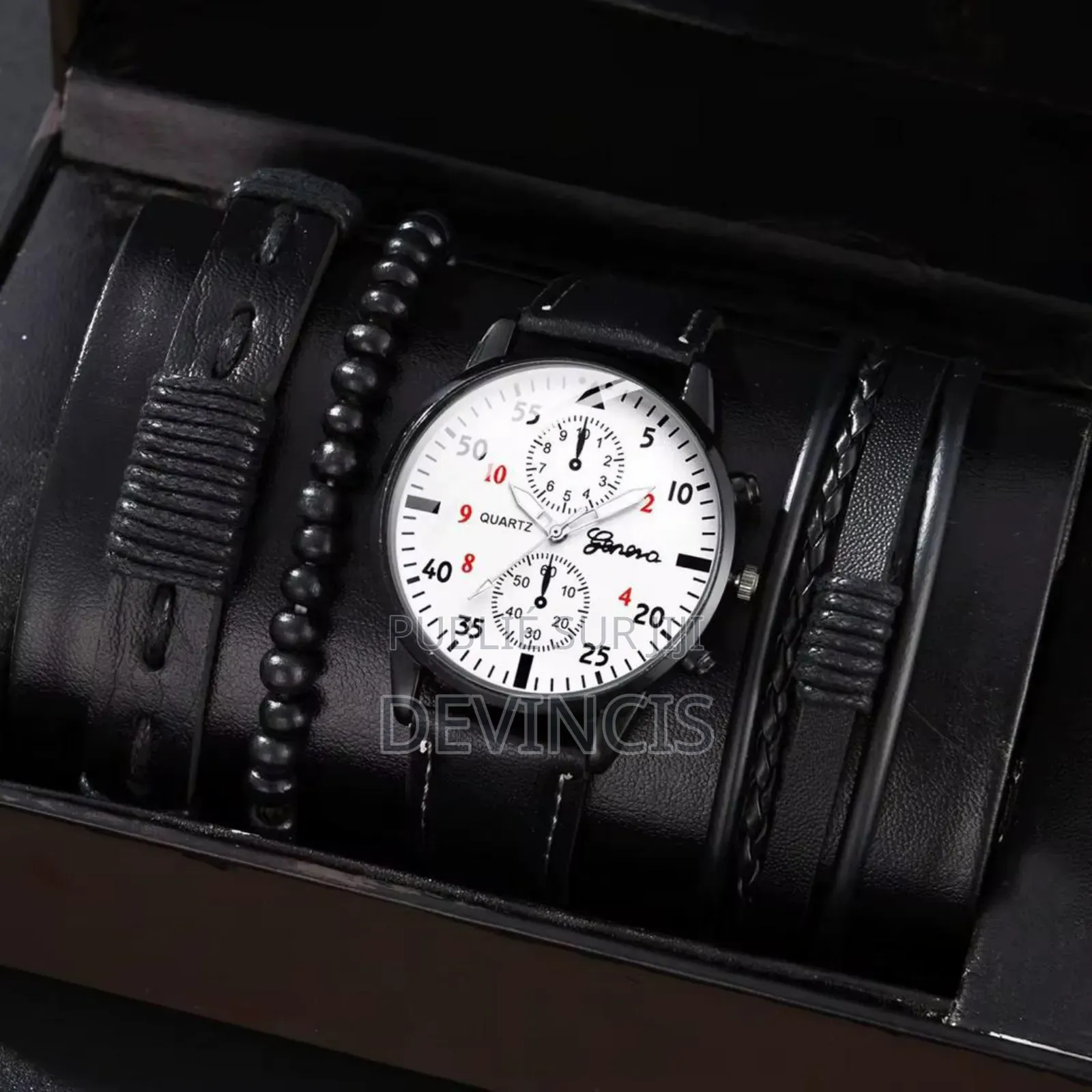 Ensemble De Montre + Bracelet Pour Homme.