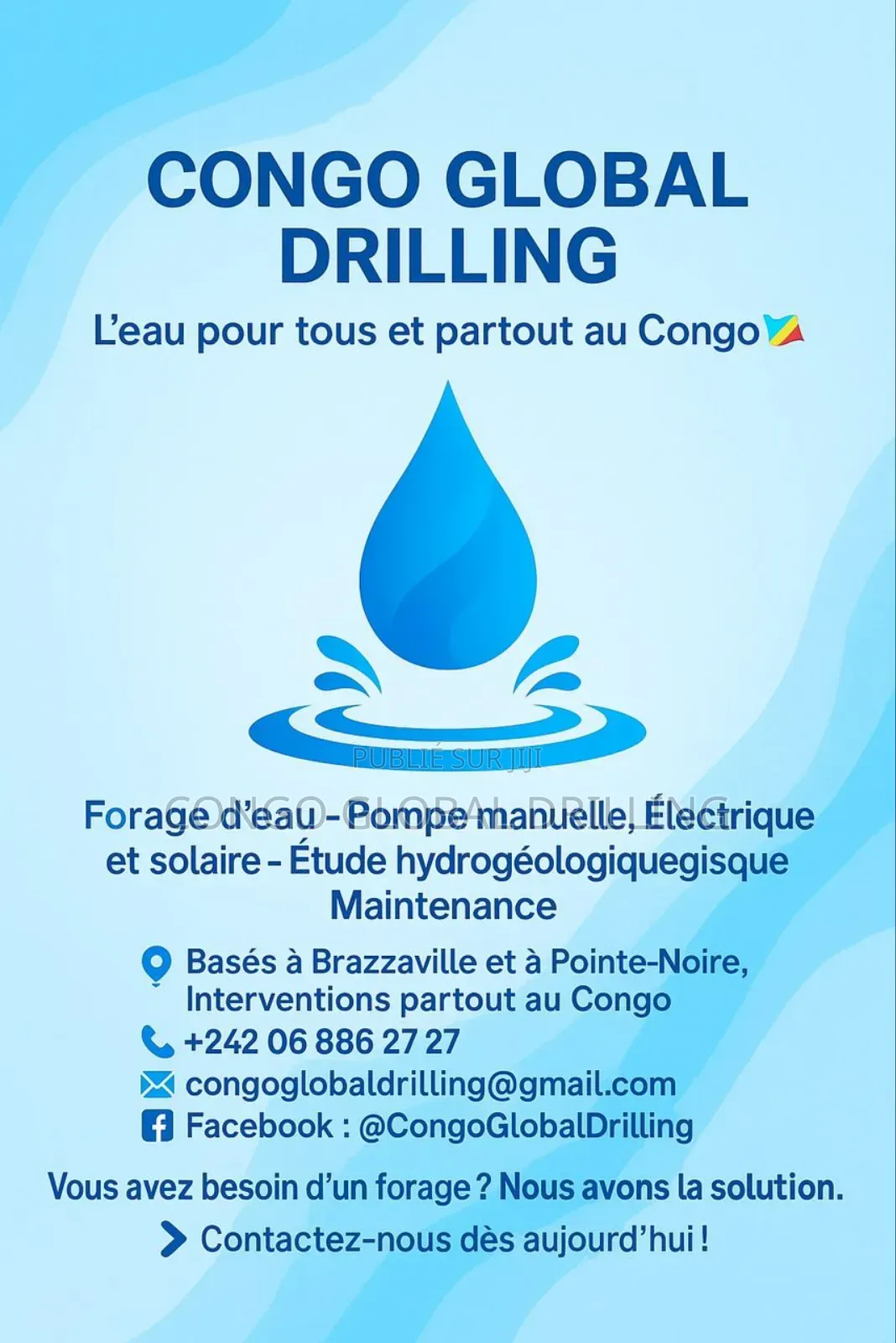 Pour Tous Besoins De Forage D’Eau, Nous Sommes Disponibles Pour Vous