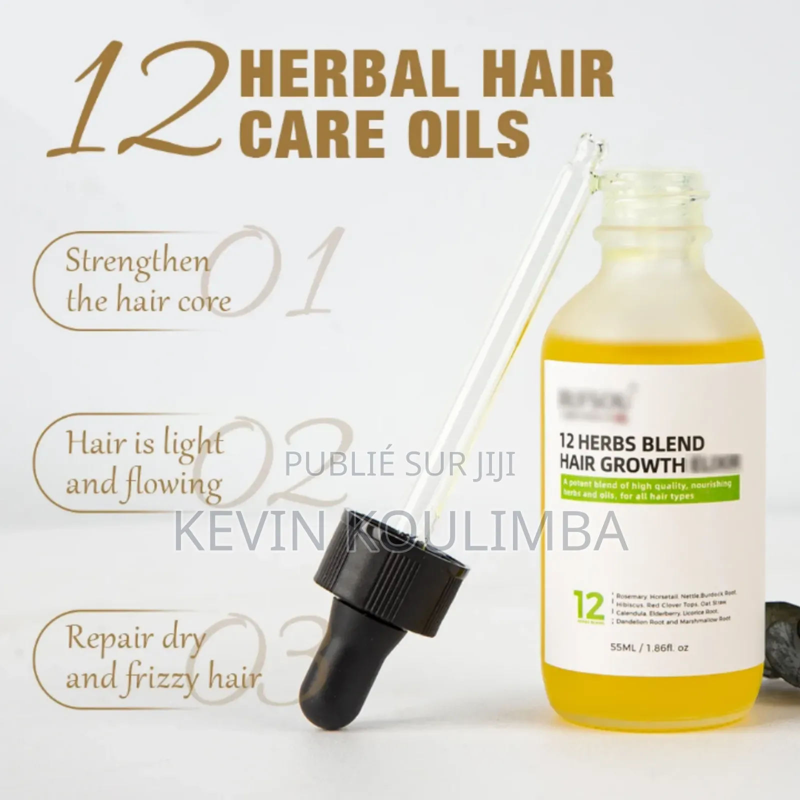 Bufsou Huile Capillaire Au 12 Herbes 100% Naturel