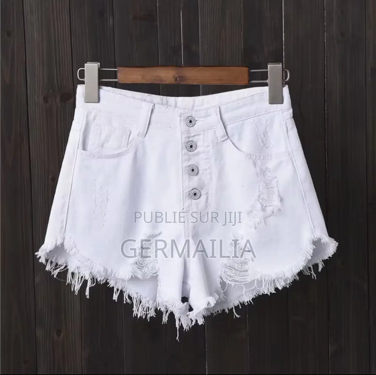 Culotte Jeans Blanc Taille Haute