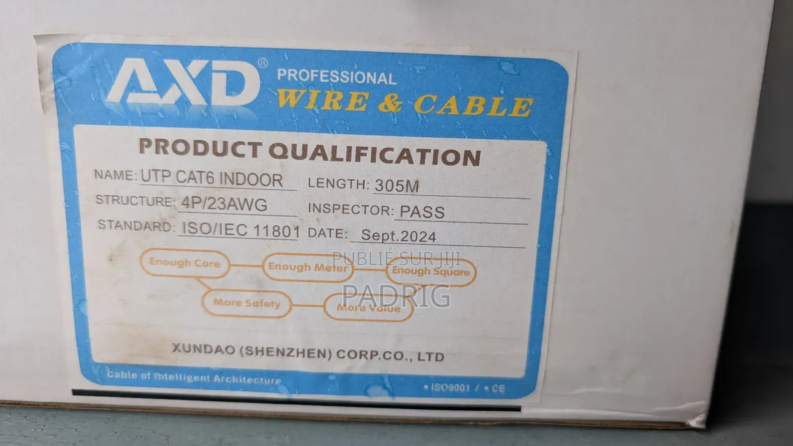 Rouleau Câble Utp Cat.6 L305m