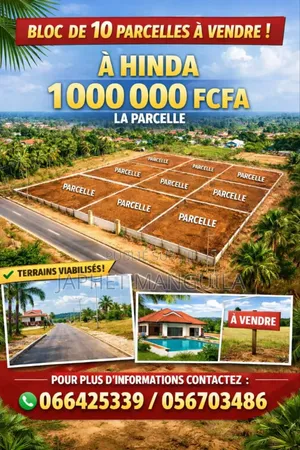 Parcelles Et Blocs De Terrains a Vendre Au Plateau Hinda