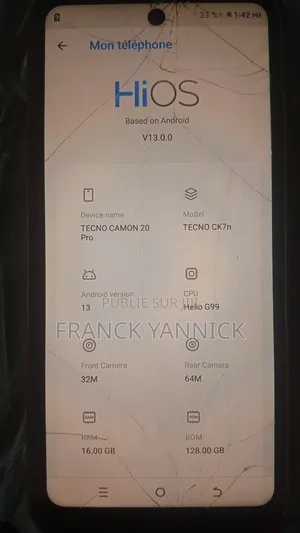 Tecno Camon 20 128 GB Autre
