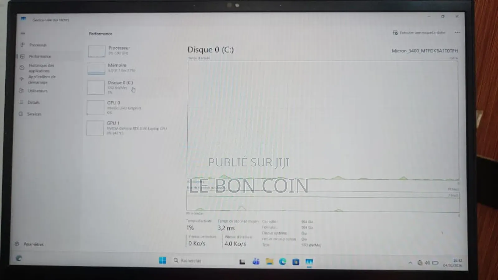 Nouveau Ordinateur portable MSI Autre 32GB Intel Core i7 SSD 1T