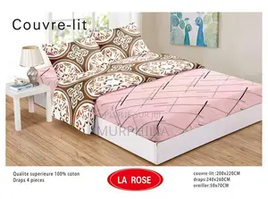Titre : Promotion 8 Mars : Ensemble Couvre-lit 5 Pièces - 100% Coton