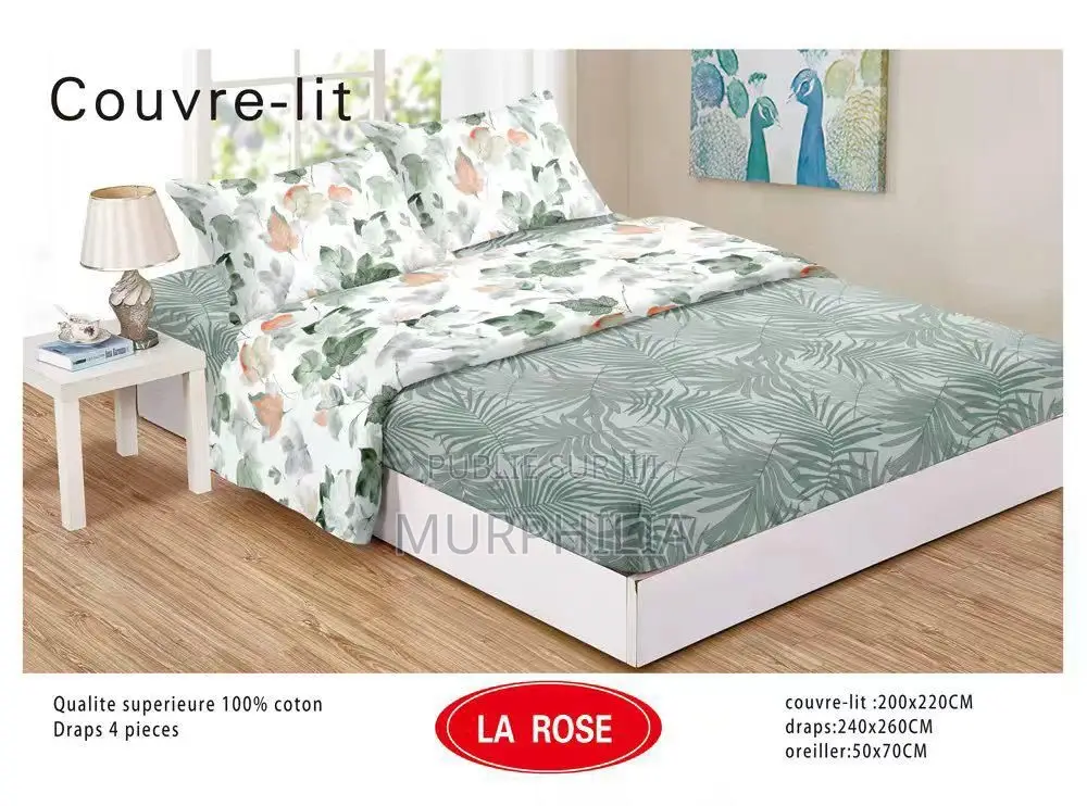 Titre : Promotion 8 Mars : Ensemble Couvre-lit 5 Pièces - 100% Coton