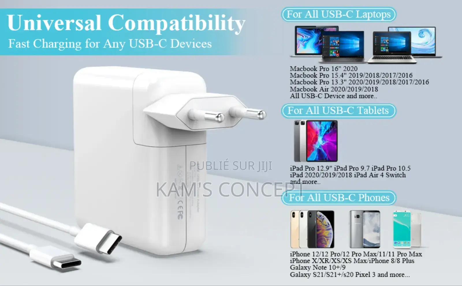 Chargeur Usb C - 61w | 98w- Macbook Pro/Air - Adaptateur Secteur