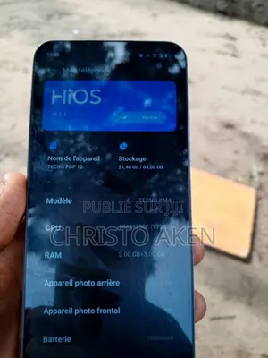 Nouveau Tecno Pop 10 64 GB Argenté