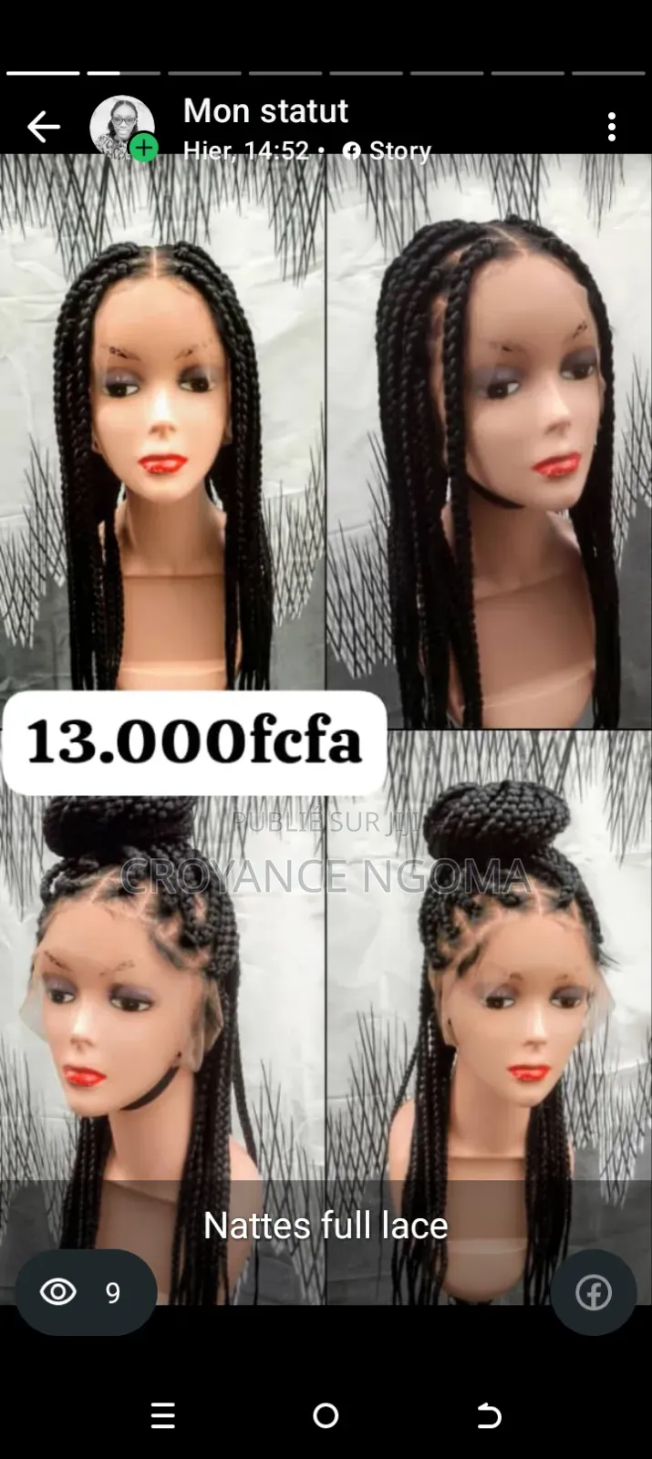 Perruques Tresses: Ecailles, Natte Libre Full Lace