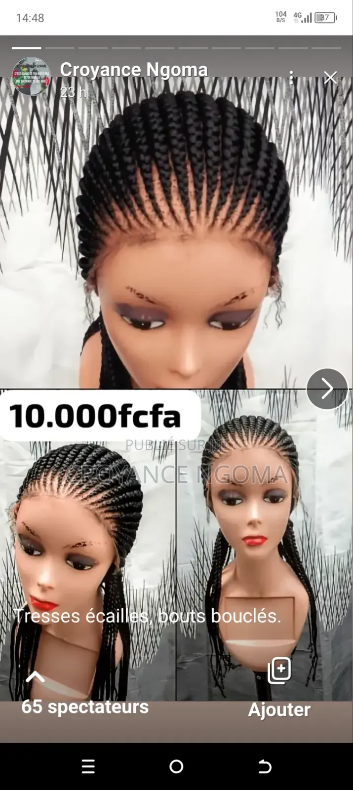 Perruques Tresses: Ecailles, Natte Libre Full Lace