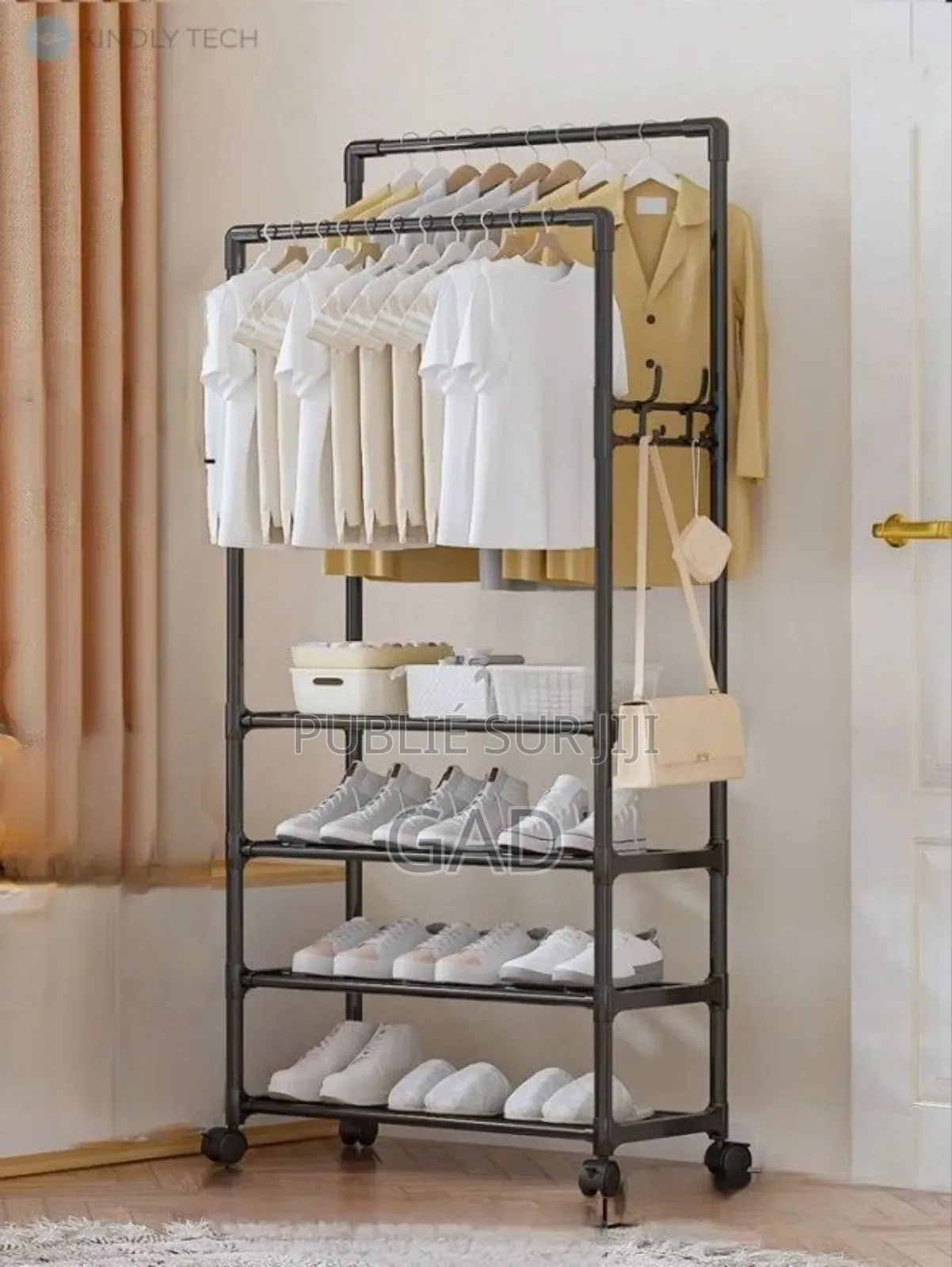 Étagère À Chaussures Et Porte Vêtements