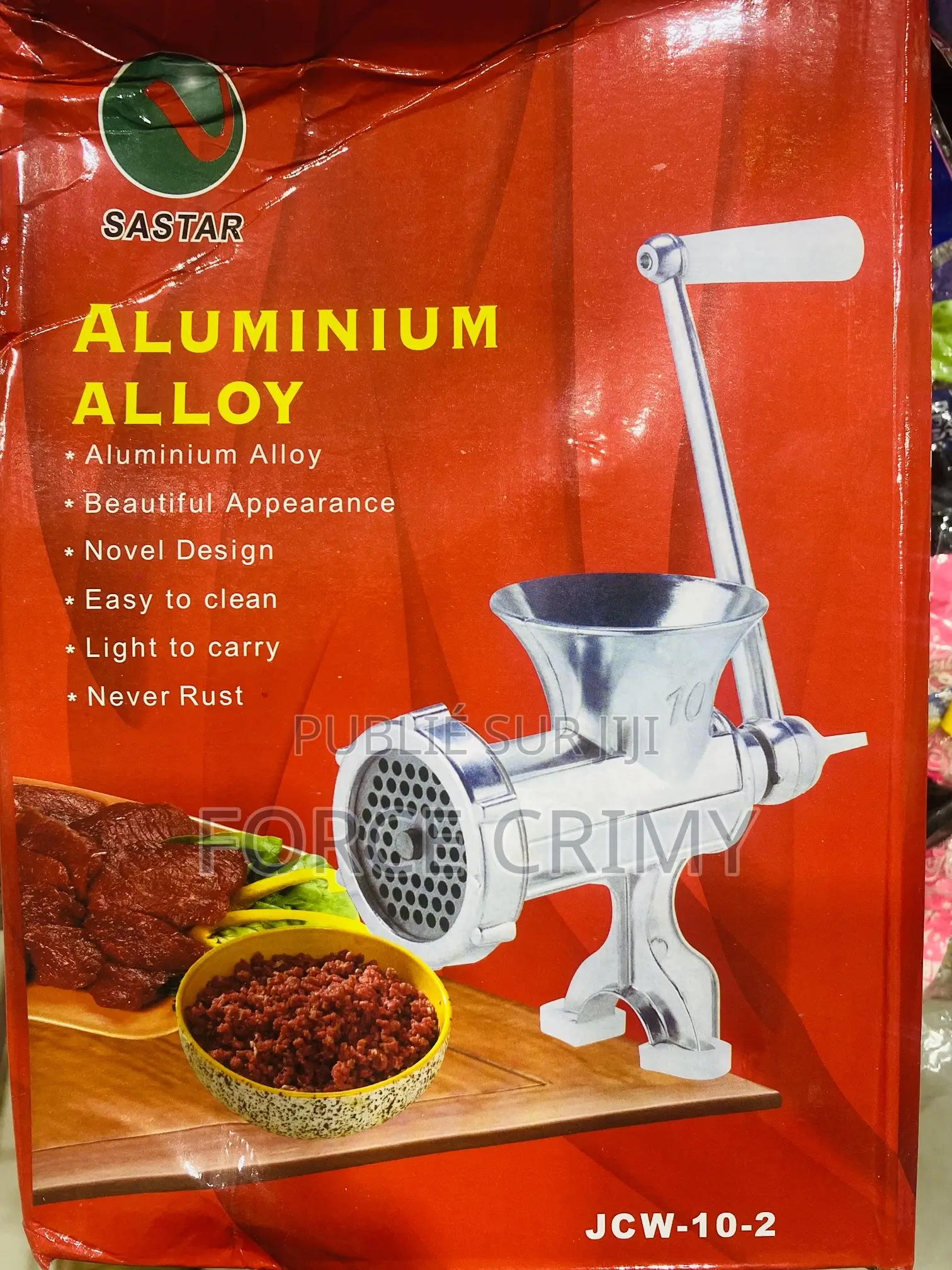 Hachoir À Viande Manuel Taille 10 en Aluminium Robuste