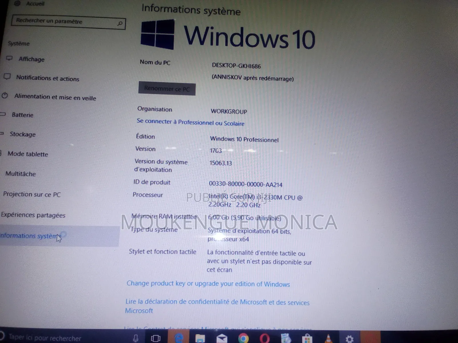 Ordinateur portable Dell Inspiron 15 5578 6GB Intel Core i5 SSD 640GB