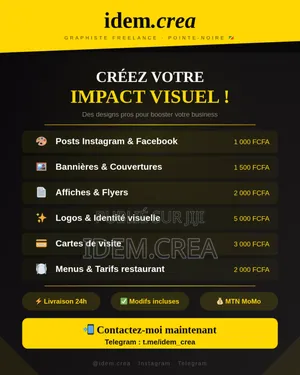 Graphiste Freelance À Pointe-noire — Visuels Pro À Petit Prix