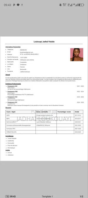 Remise À Niveau, Encadrement,Enseignante Avec 5 Ans d'Expérience